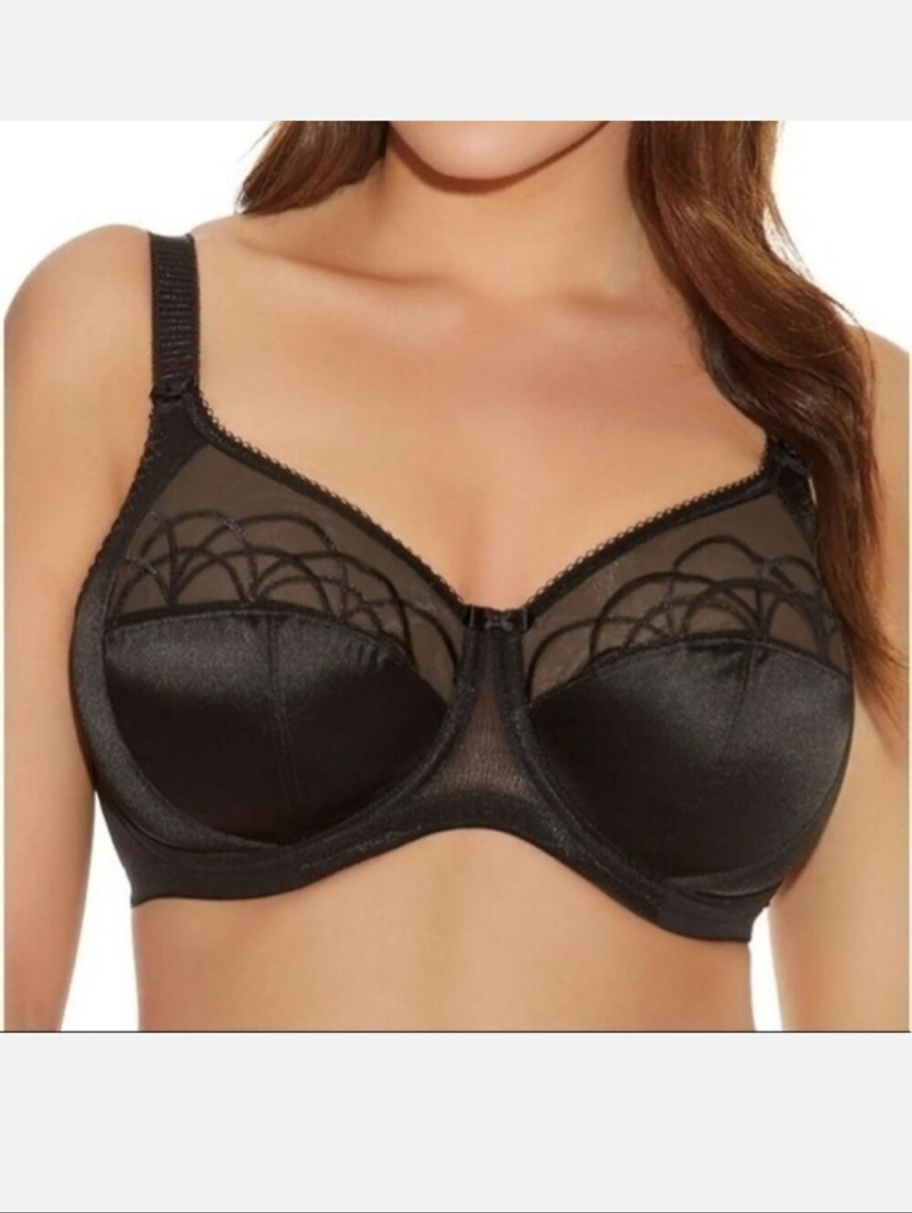 ELOMI Cate Full Figure Banded Underwire Bra Black 46L